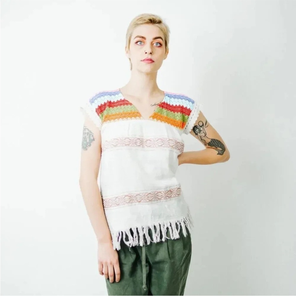 Multicolor Fringe Women's Top
